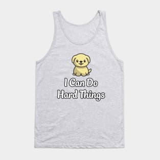 I Can Do Hard Things: Cute Golden Retriever Tank Top